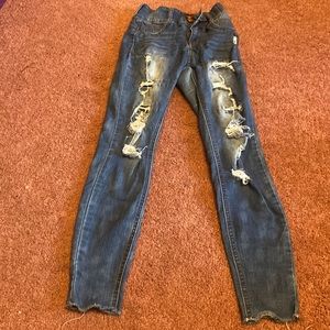 Blue jeans with holes
